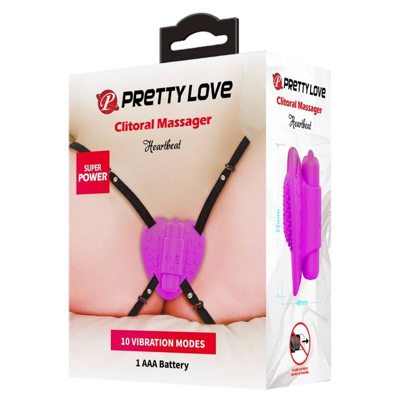 PRETTY LOVE - STYMULATOR ŁECHTACZKI HEARTBEAT 10 TRYBÓW WIBRACJI FIOLETOWY