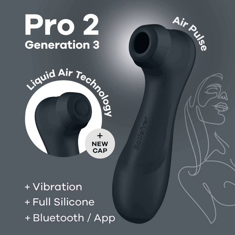 SATISFYER - PRO 2 GENERACIÓN 3 CZARNY BLUETOOTH & APLIKACJA