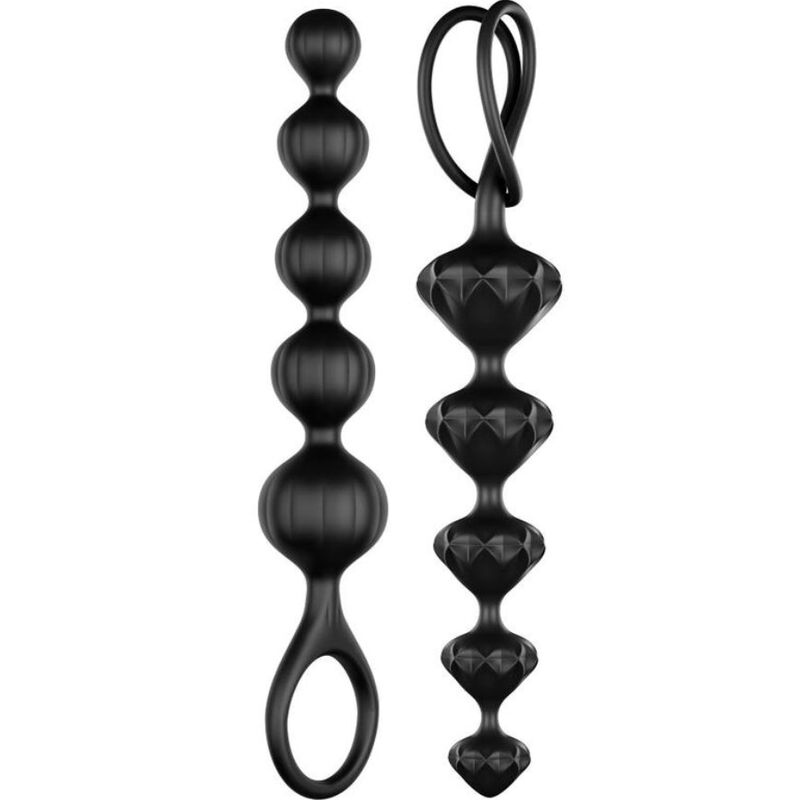 SATISFYER - KULKI ANALNE CZARNE