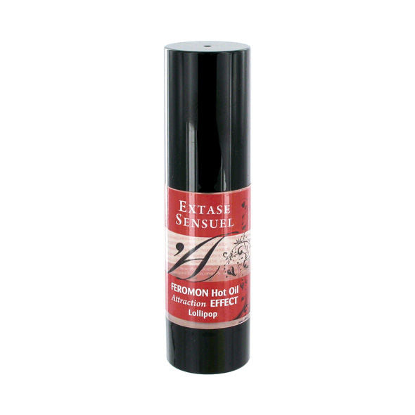 EXTASE SENSUAL – OLEJEK DO MASAŻU Z EFEKTEM ROZGRZEWAJĄCYM I FEROMONAMI LOLLIPOP 30 ML