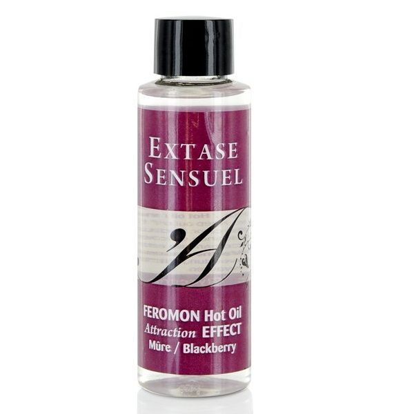 EXTASE SENSUAL – OLEJEK DO MASAŻU Z EFEKTEM ROZGRZEWAJĄCYM I FEROMONAMI JEŻYNY 100 ML