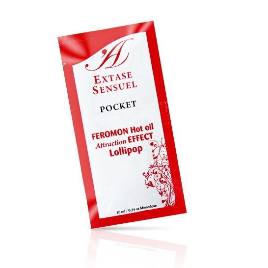 EXTASE SENSUAL - OLEJEK DO MASAŻU Z EFEKTEM ROZGRZEWAJĄCYM FEROMONY LOLLIPOP 10 ML