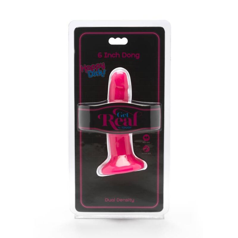 GET REAL - HAPPY DICKS DONG 12 CM RÓŻOWY