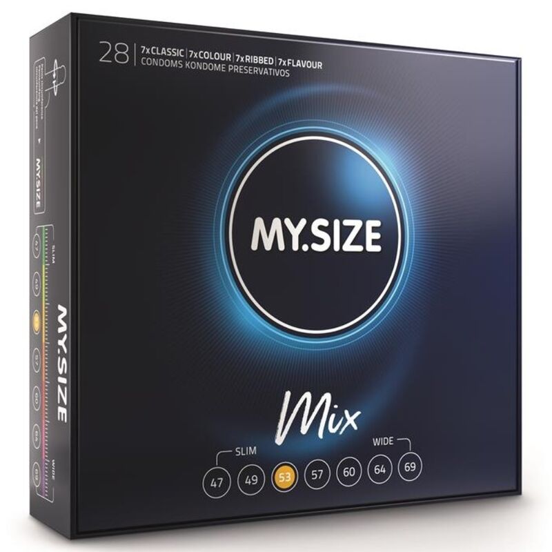 MY SIZE - MIESZANE PREZERWATYWY 53 MM 28 SZTUK