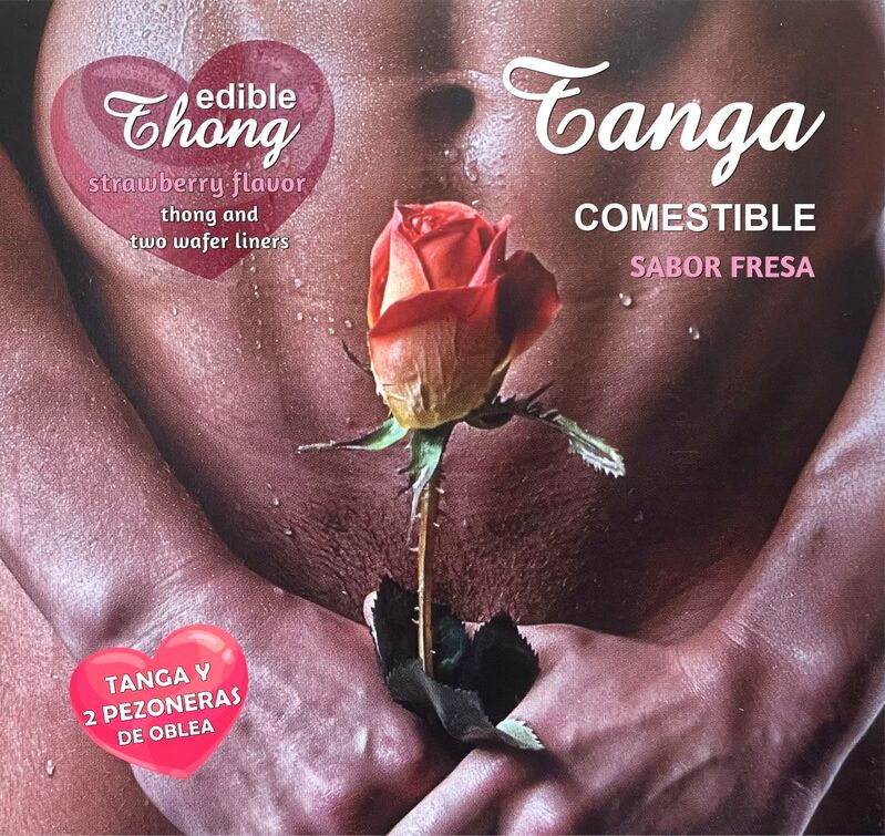 HOTFLOWERS - STRINGI MĘSKIE + 2 WAFELKI TRUSKAWKOWE NA SUTKI /es/pt/en/fr/it/