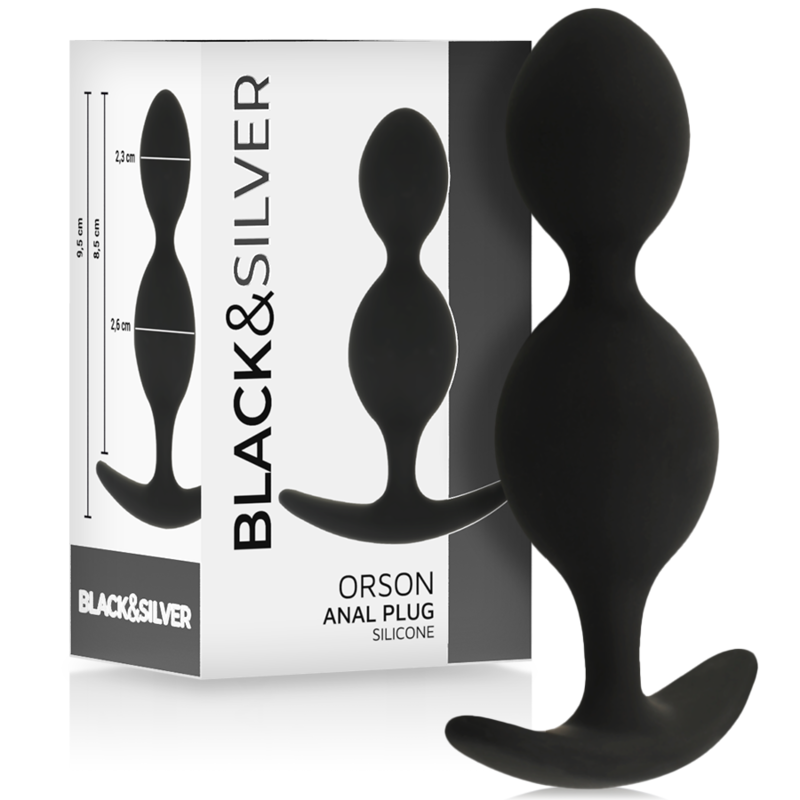 BLACK&SILVER - ORSON PLUG SILIKONOWY 2 FALE ANALNE 9 CM