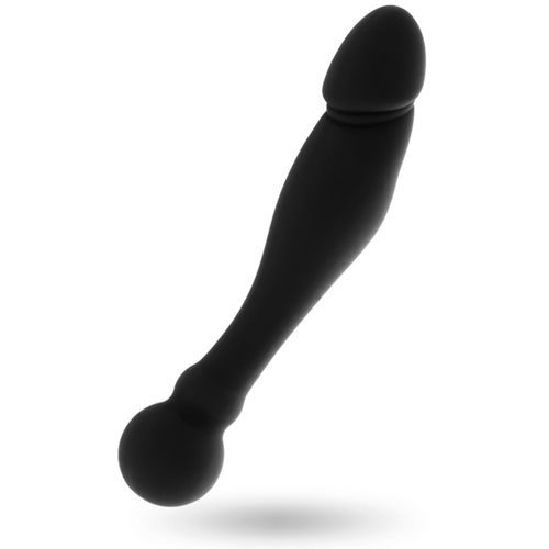CZARNO-SREBRNY – KARL DILDO STYMULUJĄCE PUNKT G 18 CM