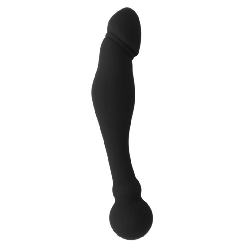 CZARNO-SREBRNY – KARL DILDO STYMULUJĄCE PUNKT G 18 CM