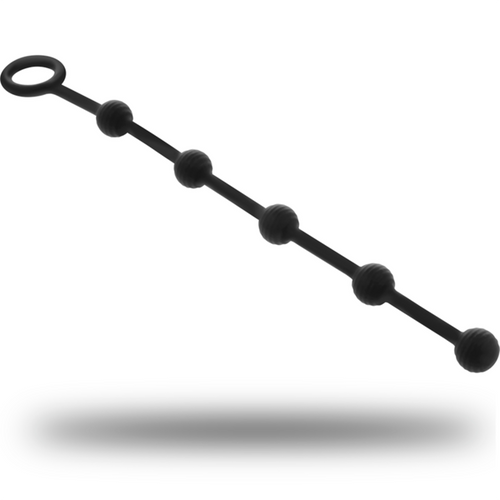 CZARNY&SREBRNY - KORG ANAL RÓŻANIEC SILIKONOWY INICJACJA 21 CM
