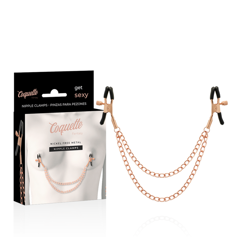 COQUETTE CHIC DESIRE – METALOWE ZACISKI NA SUTKI Z ŁAŃCUSZKIEM