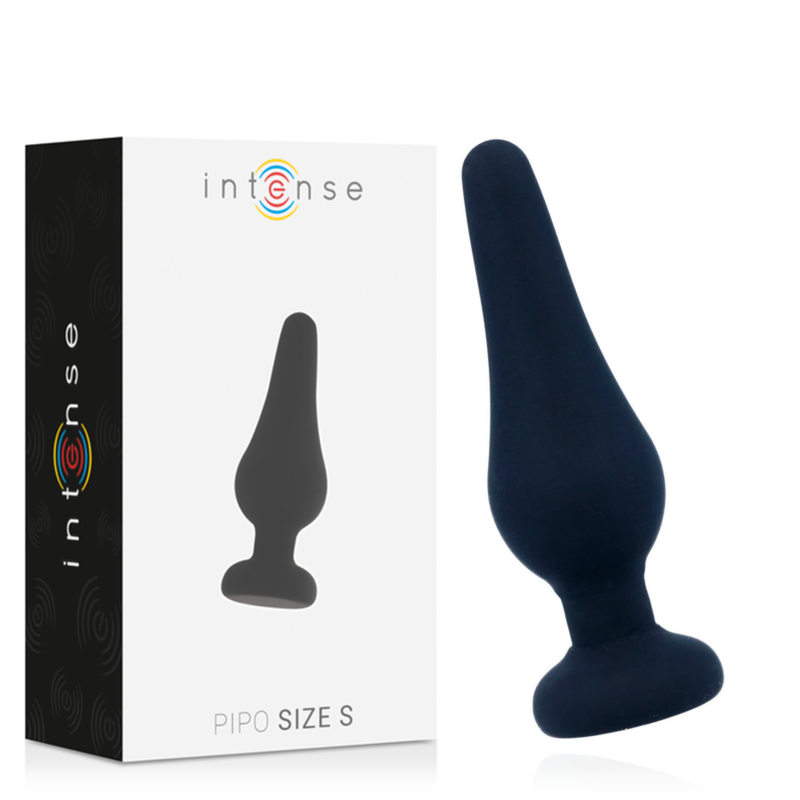 INTENSE - KOREK ANALNY PIPO S CZARNY SILIKON 9,8 CM