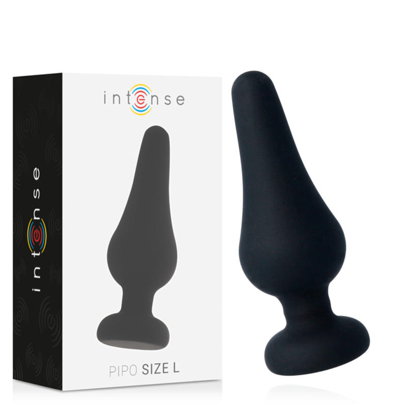 INTENSE - KOREK ANALNY PIPO L CZARNY SILIKON 13 CM