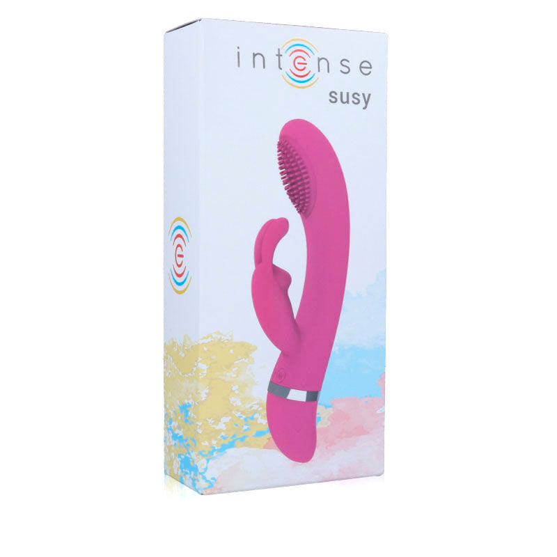 INTENSYWNY - SILIKONOWY WIBRATOR-KRÓLICZEK Z FUNKCJĄ OSCYLACJI RÓŻOWY