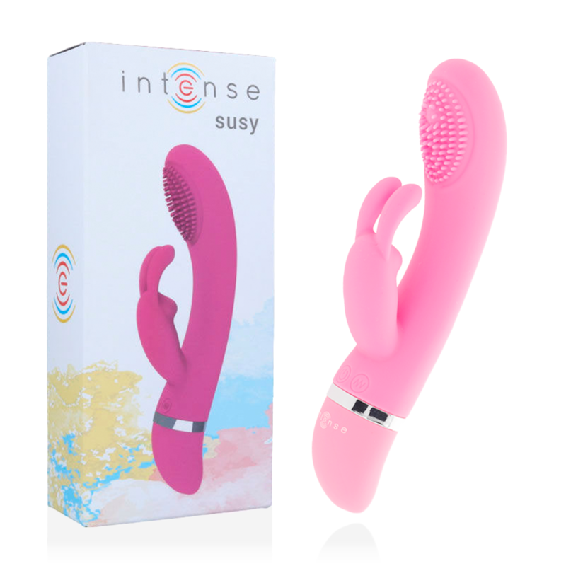 INTENSYWNY - SILIKONOWY WIBRATOR-KRÓLICZEK Z FUNKCJĄ OSCYLACJI RÓŻOWY