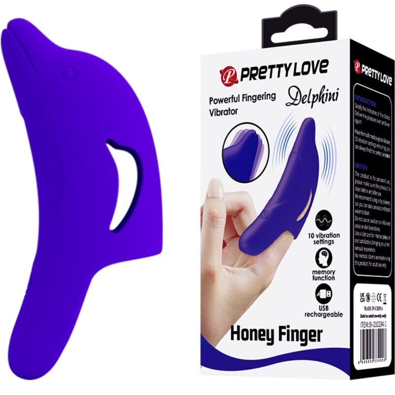 PRETTY LOVE - DELPHINI MOCNY CIEMNONIEBIESKI STYMULATOR PALCOWY