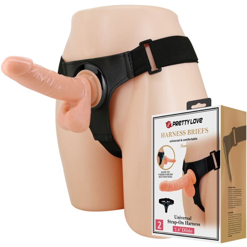 PRETTY LOVE - MAJTKI UPRZĄŻ UNIWERSALNA UPRZĄŻ Z DILDO TOM 20 CM NATURALNE