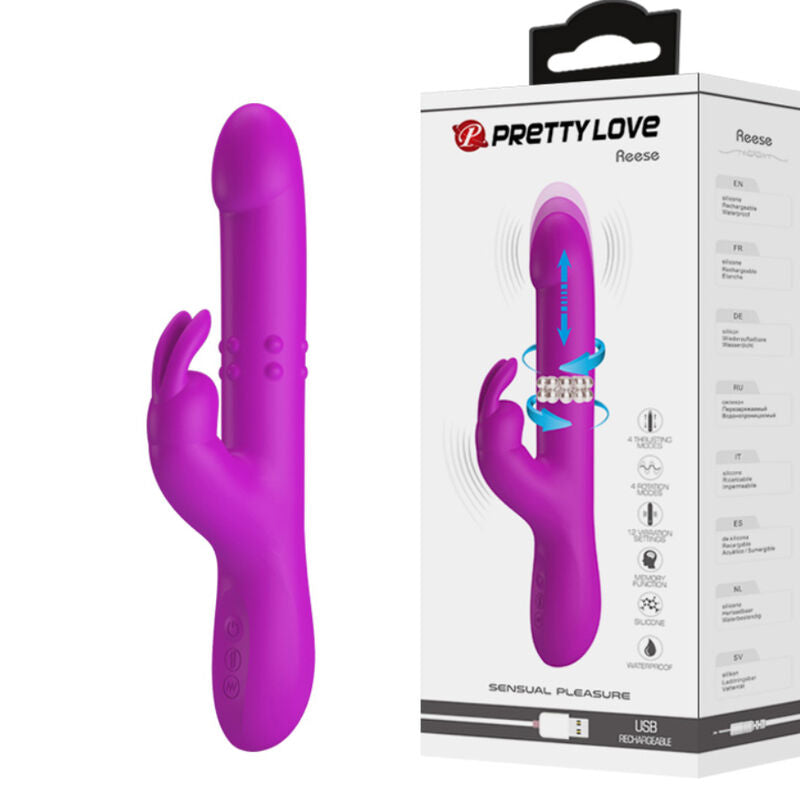 PRETTY LOVE - WIBRATOR REESE Z FIOLETOWĄ ROTACJĄ