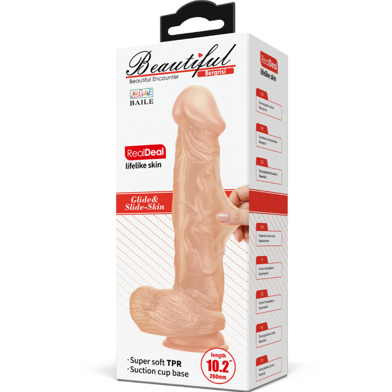 BAILE - PIĘKNE SPOTKANIE REALISTYCZNE ELASTYCZNE DILDO 26 CM NATURALNE