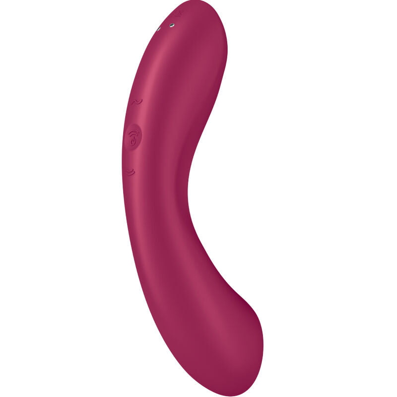 SATISFYER - CURVE TRINITY 1 WIBRATOR Z FUNKCJĄ PULSACJI POWIETRZA, CZERWONY