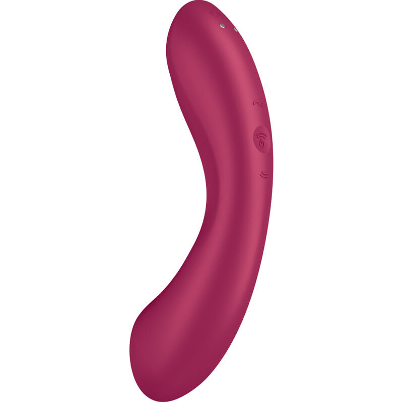 SATISFYER - CURVE TRINITY 1 WIBRATOR Z FUNKCJĄ PULSACJI POWIETRZA, CZERWONY