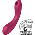 SATISFYER - CURVE TRINITY 1 WIBRATOR Z FUNKCJĄ PULSACJI POWIETRZA, CZERWONY