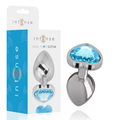 INTENSE - ALUMINUM METAL ANAL PLUG BLUE HEART SIZE M
