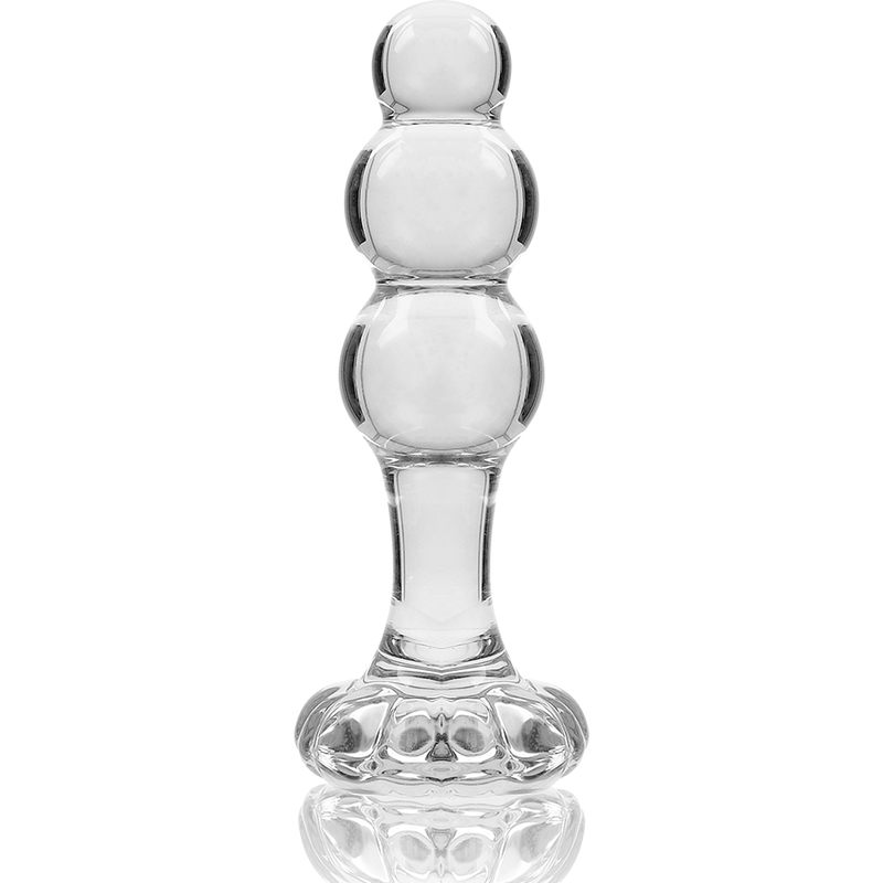 SERIA NEBULA BY IBIZA - MODEL 1 KOREK ANALNY ZE SZKŁA BOROKRZEMOWEGO PRZEZROCZYSTY 10.5 CM -O- 3 CM
