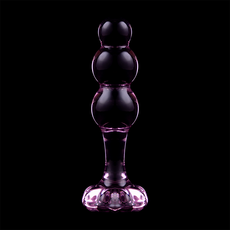 SERIA NEBULA BY IBIZA - KOREK ANALNY MODEL 1 SZKŁO BOROKRZEMOWE RÓŻOWY 10,5 CM -O- 3 CM