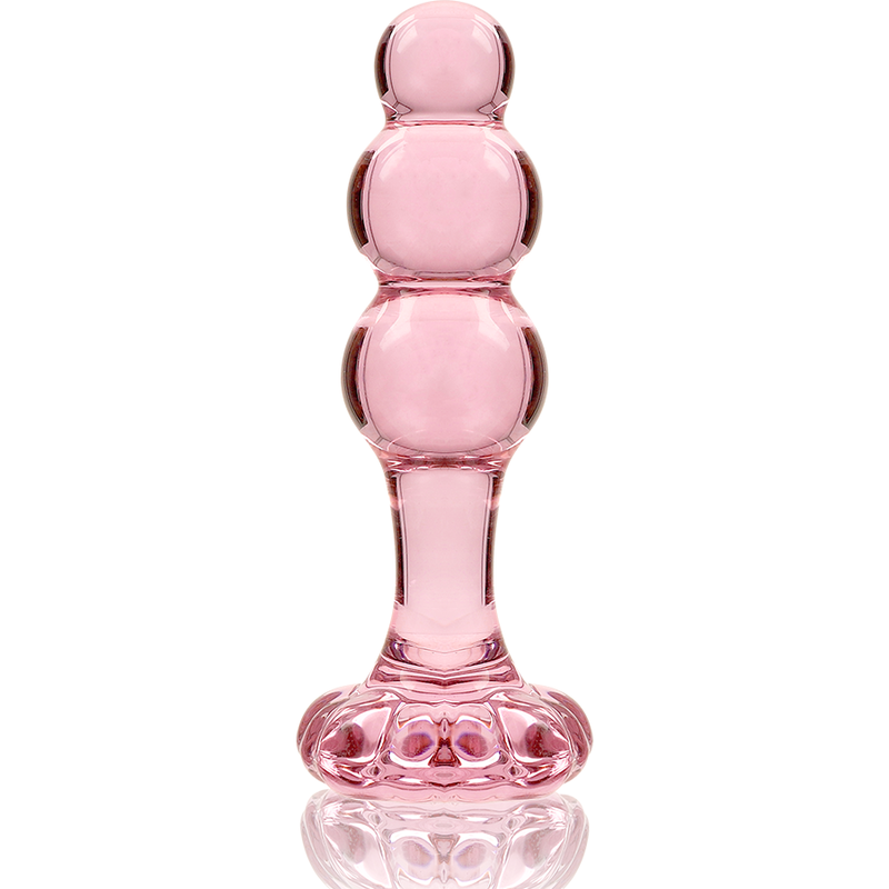SERIA NEBULA BY IBIZA - KOREK ANALNY MODEL 1 SZKŁO BOROKRZEMOWE RÓŻOWY 10,5 CM -O- 3 CM