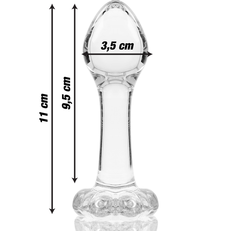 NEBULA SERIES BY IBIZA - MODEL 2 KOREK ANALNY ZE SZKŁA BOROKRZEMIANOWEGO PRZEZROCZYSTY 11 CM -O- 3.5 CM