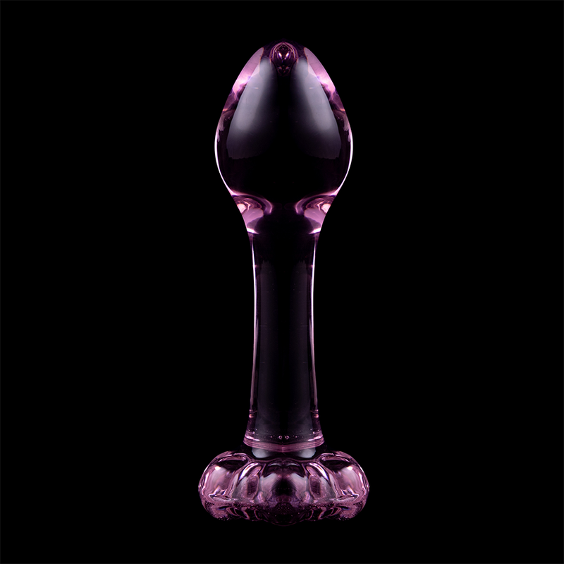 SERIA NEBULA OD IBIZA - MODEL 2 KOREK ANALNY ZE SZKŁA BOROKRZEMIANOWEGO RÓŻOWY 11 CM -O- 3.5 CM