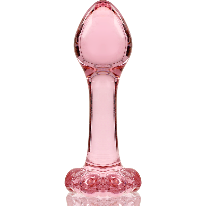 SERIA NEBULA OD IBIZA - MODEL 2 KOREK ANALNY ZE SZKŁA BOROKRZEMIANOWEGO RÓŻOWY 11 CM -O- 3.5 CM