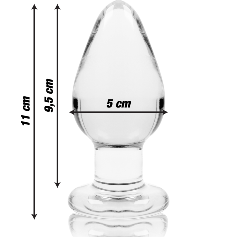 SERIA NEBULA BY IBIZA - KOREK ANALNY MODEL 3 SZKŁO BOROKRZEMOWE PRZEZROCZYSTE 11 CM -O- 5 CM