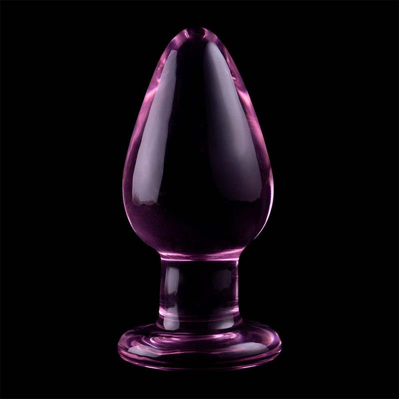 SERIA NEBULA BY IBIZA – MODEL 3 KOREK ANALNY ZE SZKŁA BOROKRZEMOWEGO RÓŻOWY 11 CM -O- 5 CM