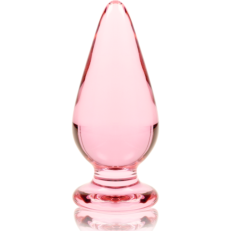SERIA NEBULA OD IBIZA - MODEL 4 KOREK ANALNY ZE SZKŁA BOROKRZEMOWEGO RÓŻOWY 11 CM -O- 5 CM