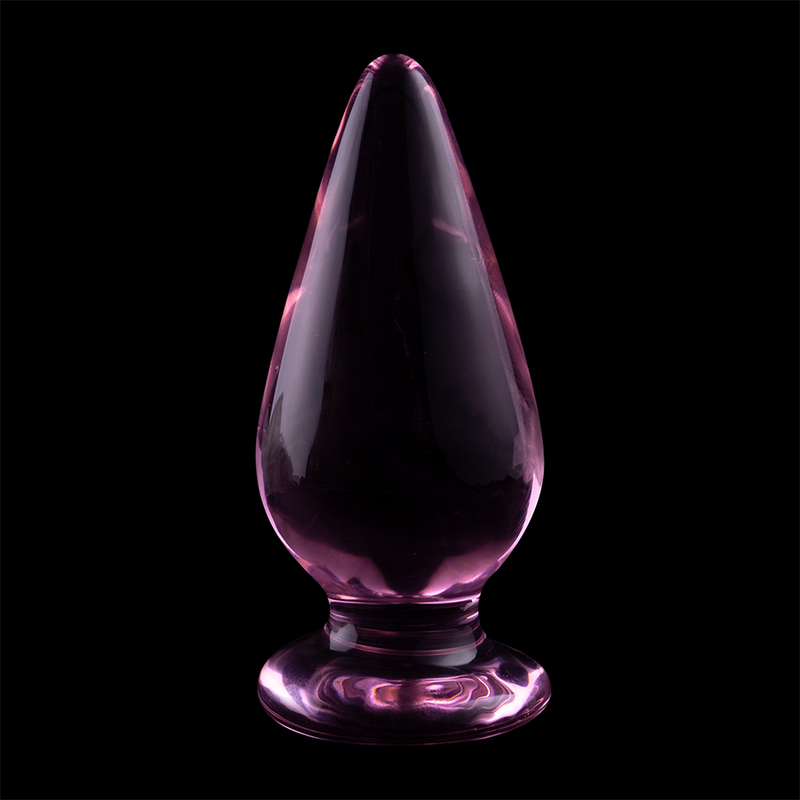 SERIA NEBULA OD IBIZA - MODEL 4 KOREK ANALNY ZE SZKŁA BOROKRZEMOWEGO RÓŻOWY 11 CM -O- 5 CM