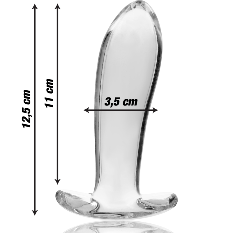 SERIA NEBULA BY IBIZA – KOREK ANALNY MODEL 5 ZE SZKŁA BOROKRZEMIANOWEGO PRZEZROCZYSTY 12,5 CM – Ø 3,5 CM
