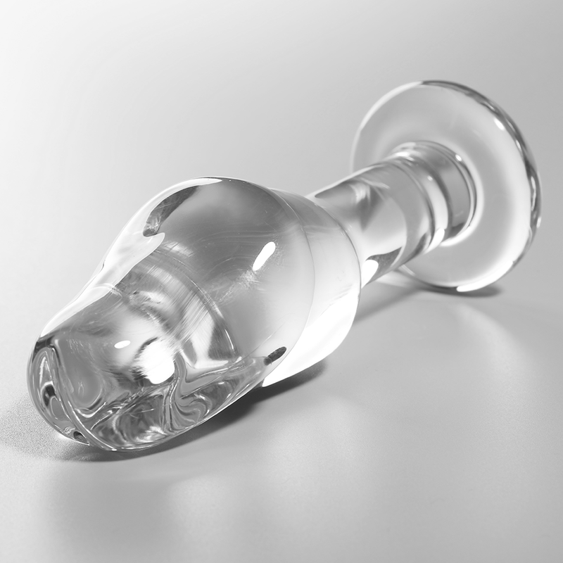 SERIA NEBULA BY IBIZA - MODEL 6 SZKLANY KOREK ANALNY ZE SZKŁA BOROKRZEMOWEGO BEZBARWNY 12,5 CM -O- 4 CM