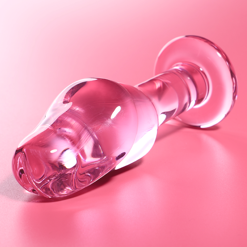 SERIA NEBULA BY IBIZA - KOREK ANALNY MODEL 6 SZKŁO BOROKRZEMOWE RÓŻOWE 12,5 CM -O- 4 CM