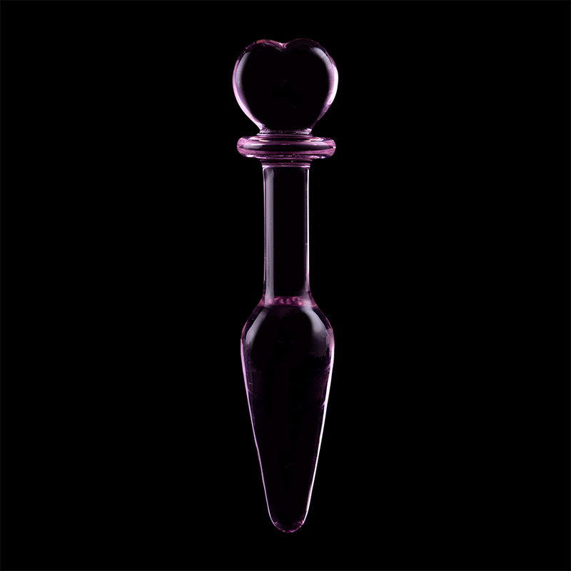 SERIA NEBULA FIRMY IBIZA - KOREK ANALNY MODEL 7 ZE SZKŁA BOROKRZEMIANOWEGO RÓŻOWY 13,5 CM -O- 3 CM