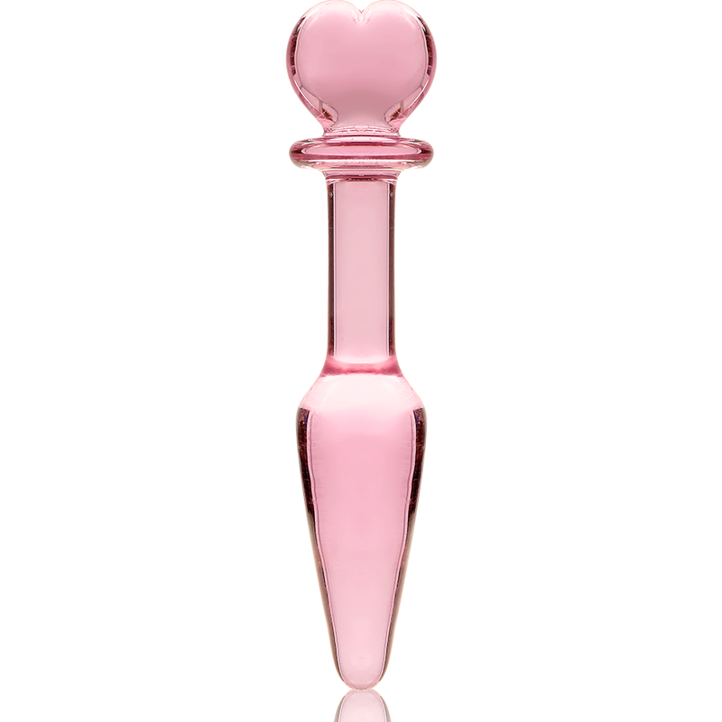 SERIA NEBULA FIRMY IBIZA - KOREK ANALNY MODEL 7 ZE SZKŁA BOROKRZEMIANOWEGO RÓŻOWY 13,5 CM -O- 3 CM