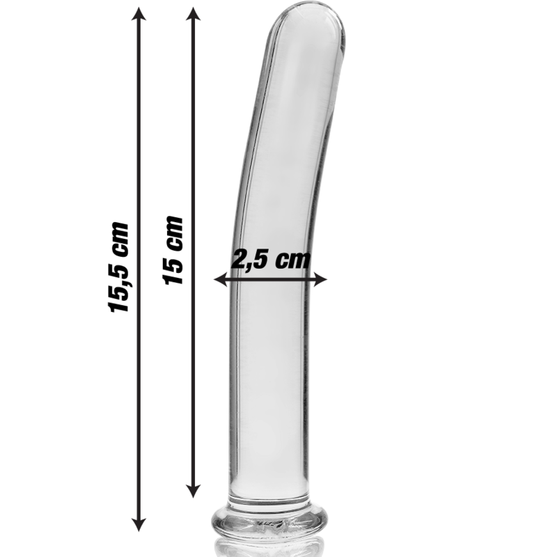 SERIA NEBULA BY IBIZA - DILDO MODEL 9 ZE SZKŁA BOROKRZEMIANOWEGO PRZEZROCZYSTE 15,5 CM -O- 2,5 CM