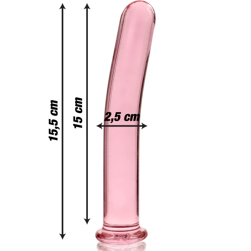 SERIA NEBULA BY IBIZA - MODEL 9 DILDO SZKŁO BOROKRZEMOWE RÓŻOWY 15.5 CM -O- 2.5 CM