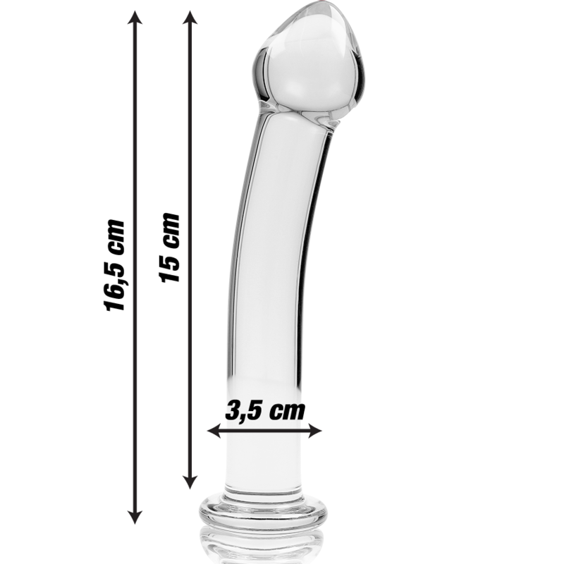 SERIA NEBULA FIRMY IBIZA - MODEL 11 DILDO ZE SZKŁA BOROKRZEMIANOWEGO PRZEŹROCZYSTE 16 CM -O- 3 CM