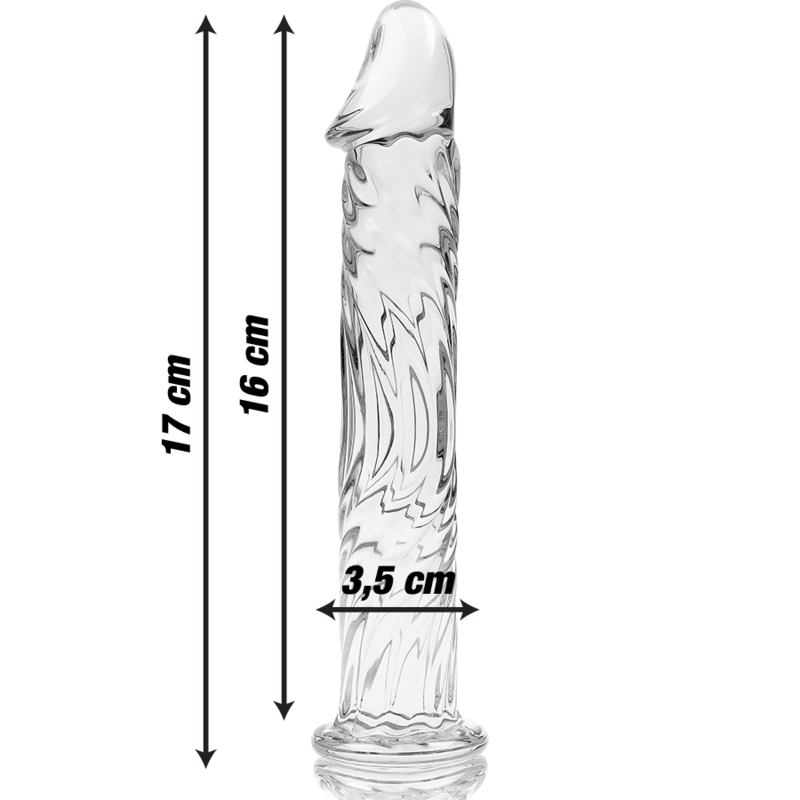 SERIA NEBULA FIRMY IBIZA - MODEL 12 DILDO SZKŁO BOROKRZEMOWE PRZEZROCZYSTE 17 CM -O- 3,5 CM