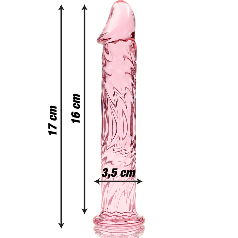 SERIA NEBULA BY IBIZA - MODEL 12 DILDO SZKŁO BOROKRZEMOWE RÓŻOWE 17 CM -O- 3.5 CM