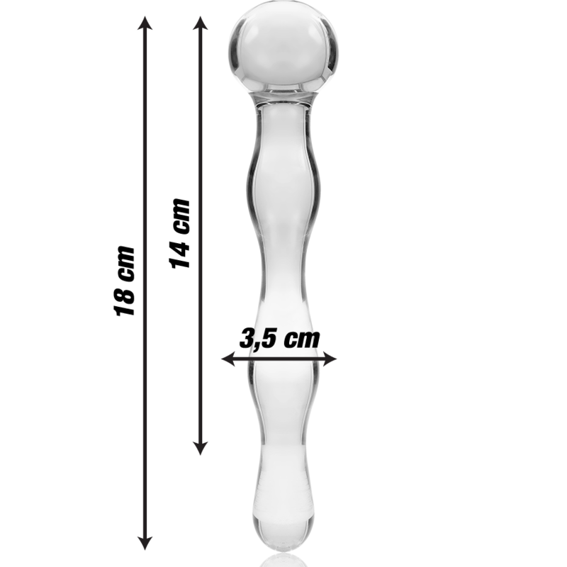 SERIA NEBULA BY IBIZA - MODEL 13 DILDO SZKŁO BOROKRZEMIANOWE PRZEŹROCZYSTE 18 CM -O- 3.5 CM
