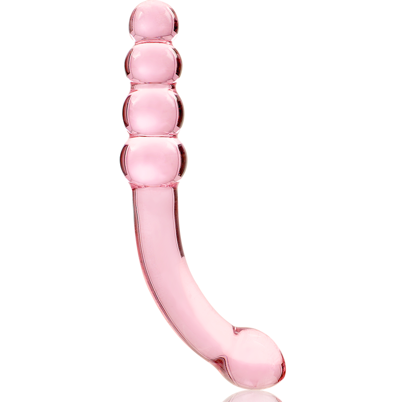 SERIA NEBULA BY IBIZA - MODEL DILDO 14 RÓŻOWE SZKŁO BOROKRZEMOWE 18,5 CM -O- 3 CM