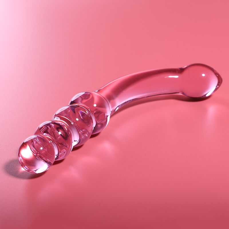 SERIA NEBULA BY IBIZA - MODEL DILDO 14 RÓŻOWE SZKŁO BOROKRZEMOWE 18,5 CM -O- 3 CM