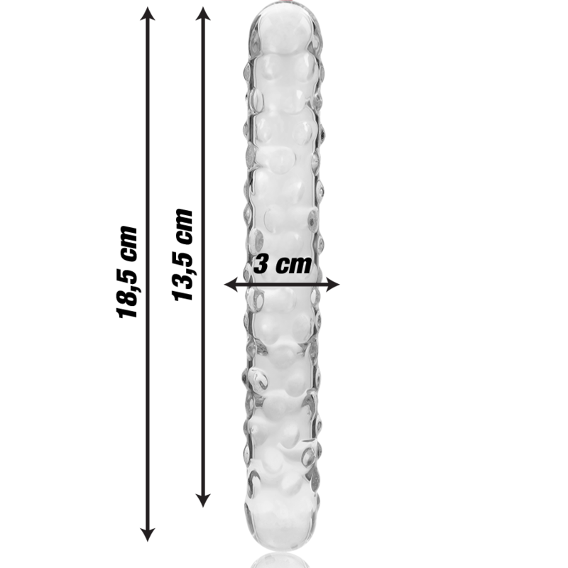 SERIA NEBULA BY IBIZA - MODEL 15 DILDO SZKŁO BOROKRZEMOWE PRZEŹROCZYSTE 18,5 CM -O- 3 CM